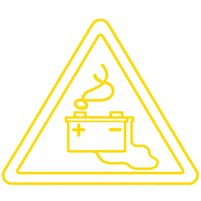 ISO 7010-W026 – výstražný symbol akumulátoru